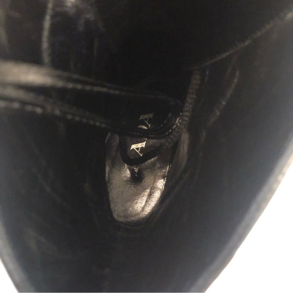 Prada leather combat boots, black/tan, EUC - Picture 6 of 9